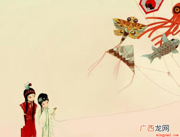 贾宝玉、林黛玉等人在大观园放风筝,享受美好大自然的故事
