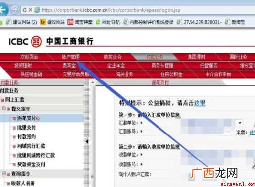 如何用网上银行自助打印账户流水账单