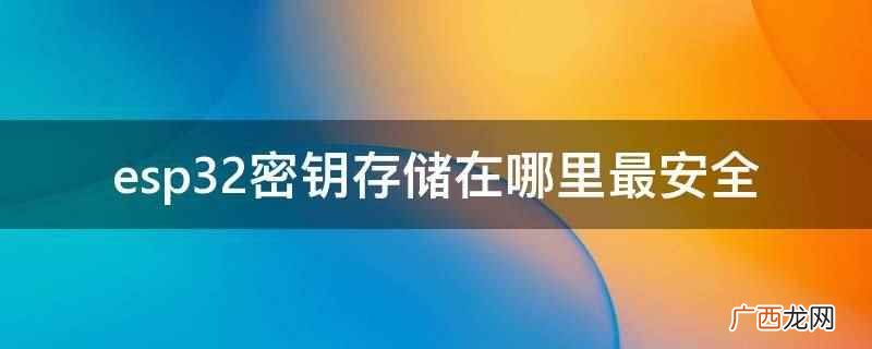 esp32密钥存储在ESP32硬件上最安全 esp32密钥存储在哪里最安全