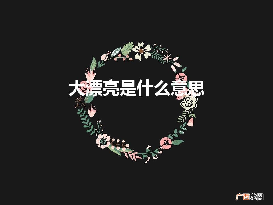 大美丽是夸人还是骂人 大漂亮是什么意思