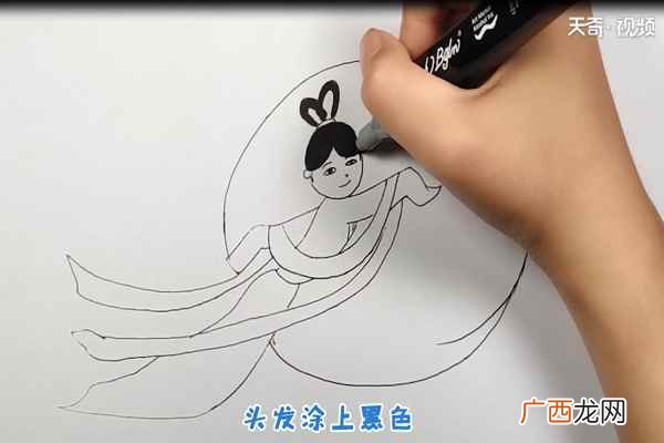嫦娥简笔画简单又漂亮 嫦娥简笔画