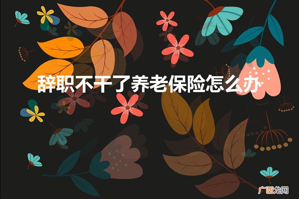 养老保险辞职后如何处理 辞职不干了养老保险怎么办