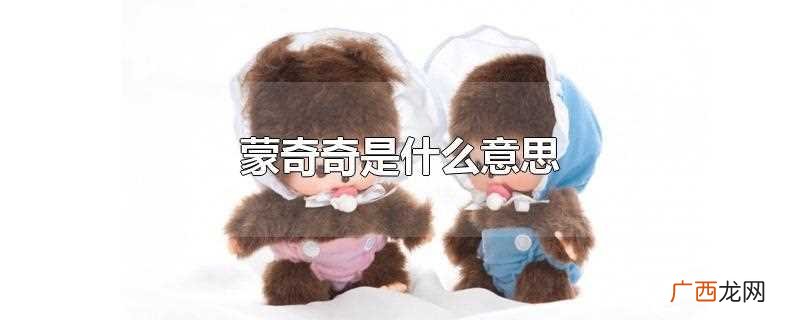 蒙奇奇是两只代表 蒙奇奇是什么意思
