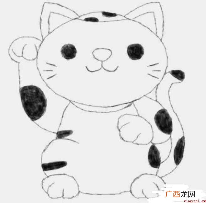 简笔画招财猫是怎么画的