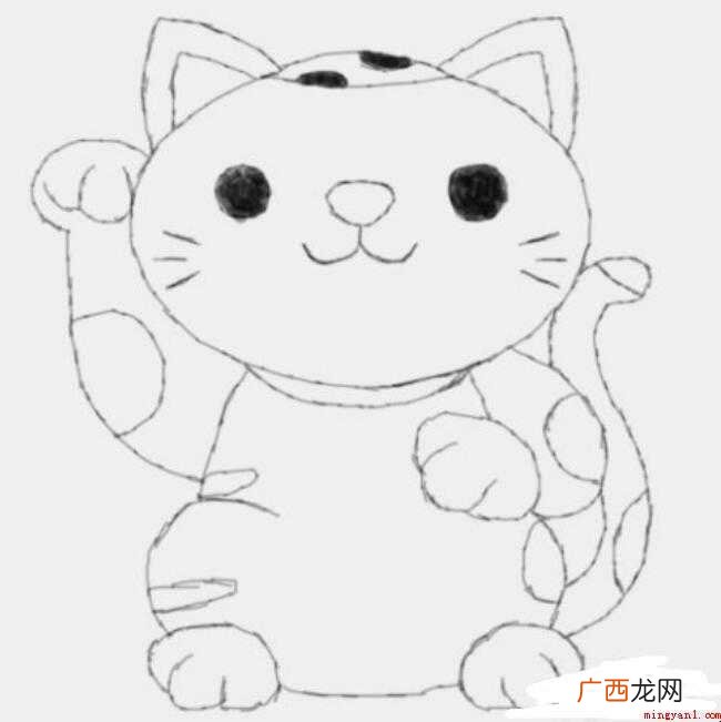 简笔画招财猫是怎么画的