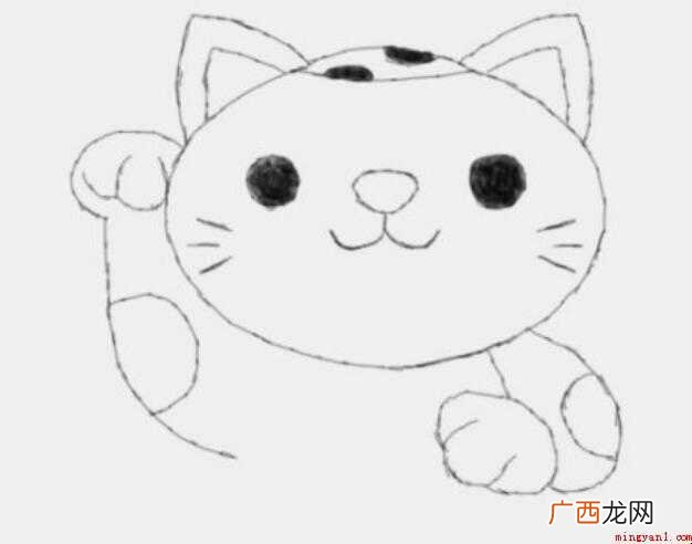 简笔画招财猫是怎么画的