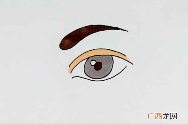 我们先画一个弯弯的眉毛 眼睛简笔画