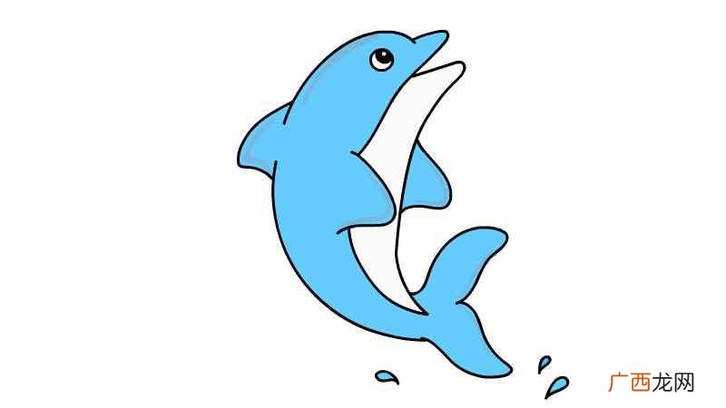 先画出海豚的嘴和头部。 海豚简笔画步骤