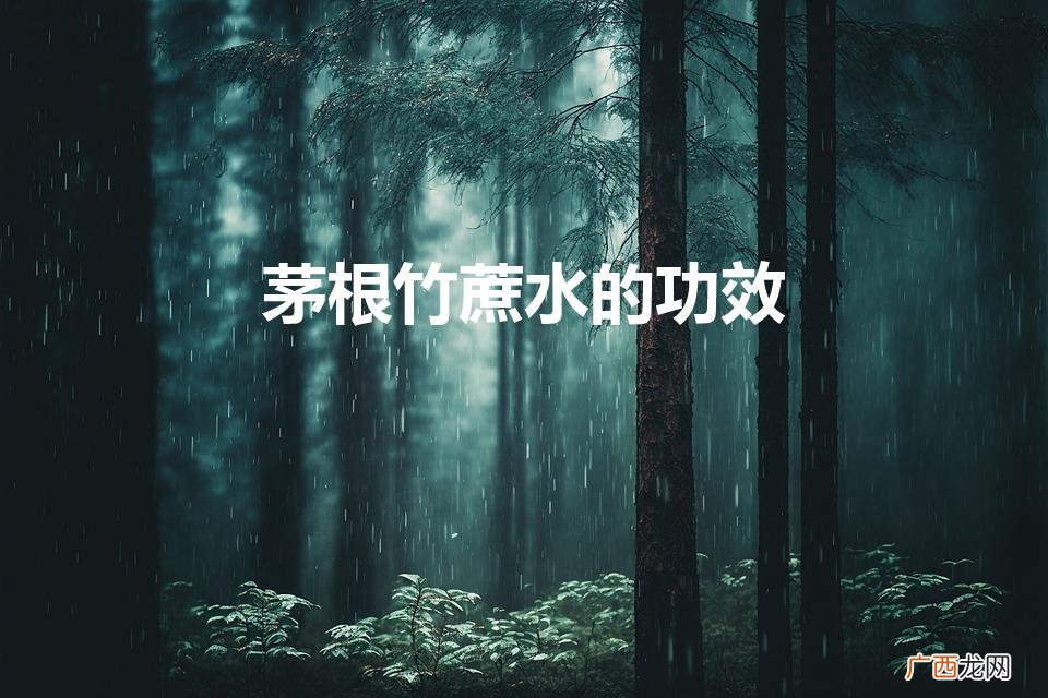 清润不伤胃凉茶:茅根竹蔗水 茅根竹蔗水的功效