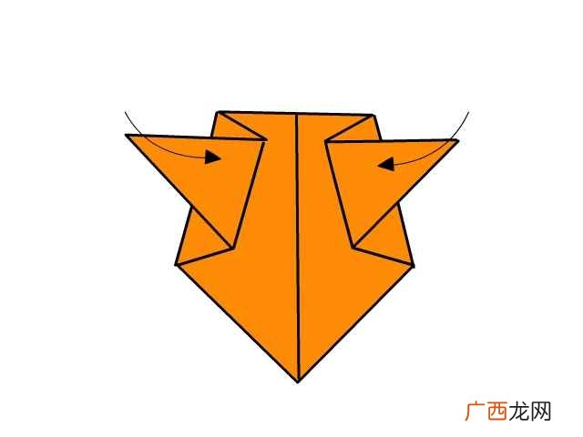 鼻子和眼睛就折好了。 狗的折法