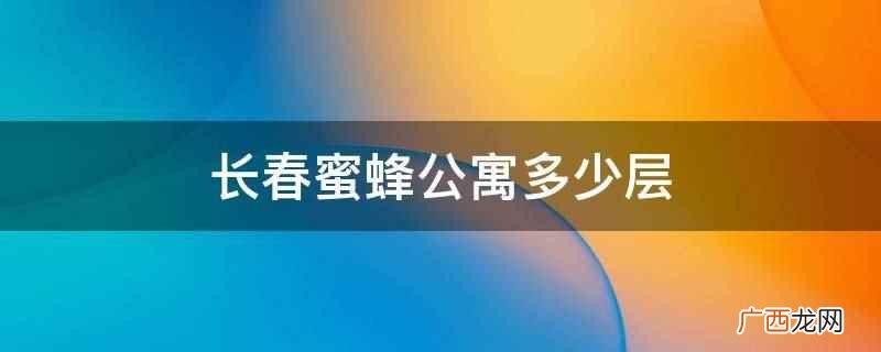 长春蜜蜂公寓共33层 长春蜜蜂公寓多少层