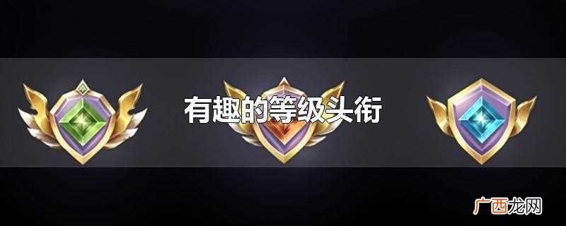有趣的等级头衔设置 有趣的等级头衔