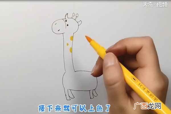 可爱的长颈鹿就画好了。 长颈鹿简笔画