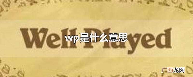 wp是什么意思的缩写 wp是什么意思