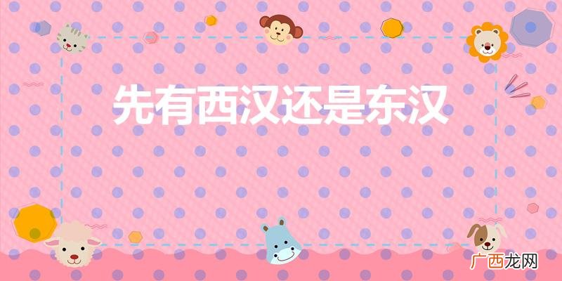 东汉在前还是西汉在前 先有西汉还是东汉