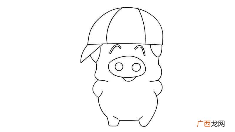 画出麦兜的鼻子、眼睛和身体 麦兜简笔画