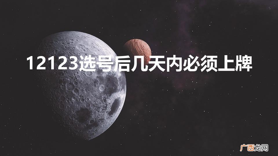 汽车号牌免费测吉凶 12123选号后几天内必须上牌