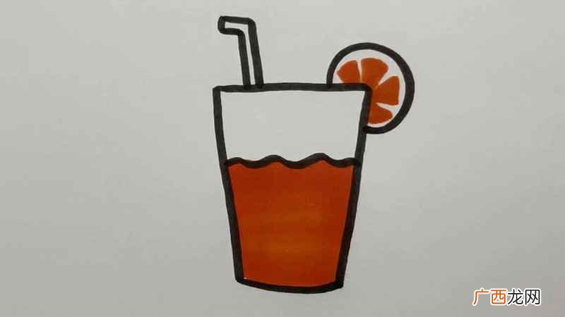 橙子的颜色了解一下 饮料简笔画