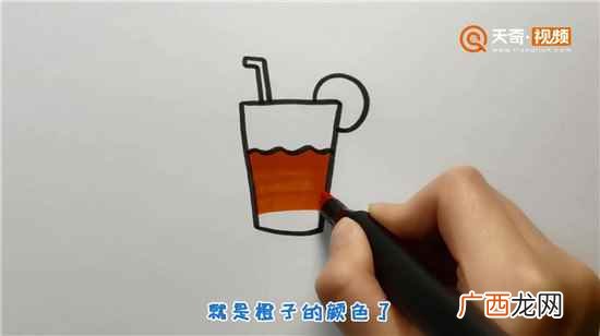 橙子的颜色了解一下 饮料简笔画