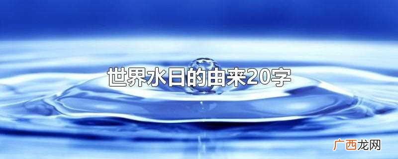 世界水日的由来是什么20字 世界水日的由来20字