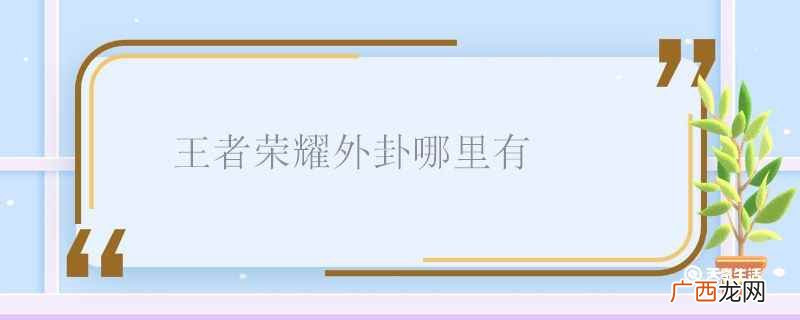 王者荣耀:外挂会被封号吗 王者荣耀外卦哪里有