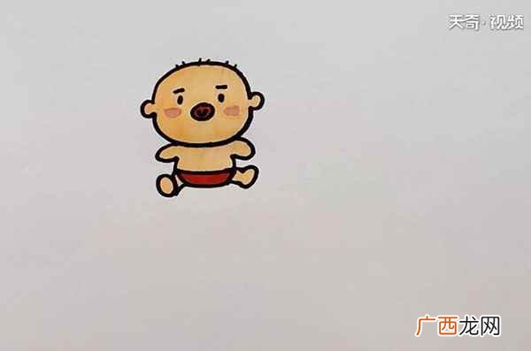 我们先画一个婴儿的小脑袋 婴儿简笔画