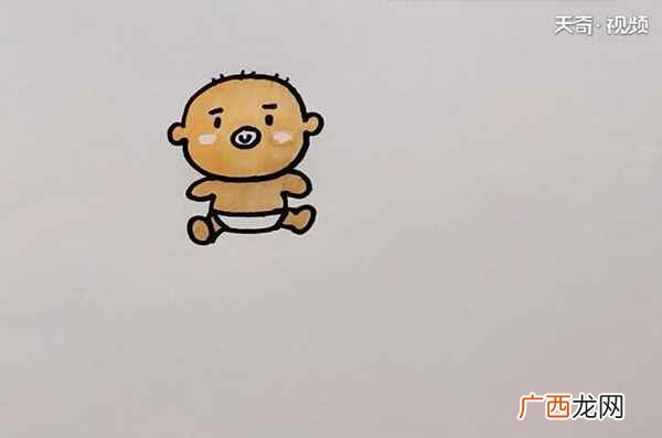 我们先画一个婴儿的小脑袋 婴儿简笔画