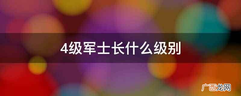 四级军士长相当于什么级别