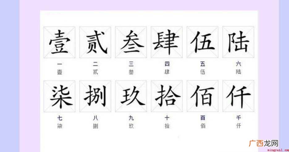 数字一到十的繁体怎么写