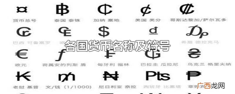 各国货币名称及符号列表 各国货币名称及符号