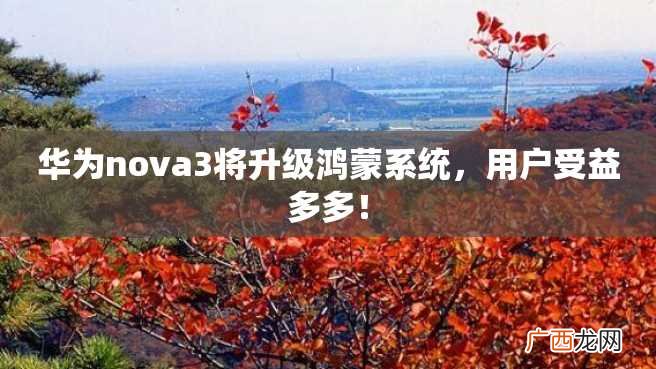 华为nova3将升级鸿蒙系统，用户受益多多！
