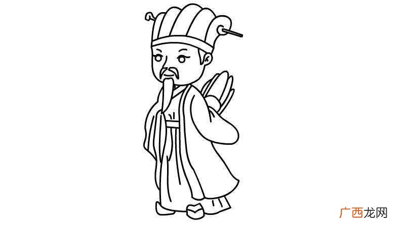 如何画出诸葛亮的头部 诸葛亮简笔画