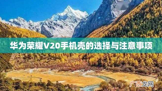 华为荣耀V20手机壳的选择与注意事项