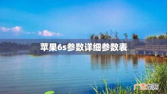 苹果6s参数详细参数表