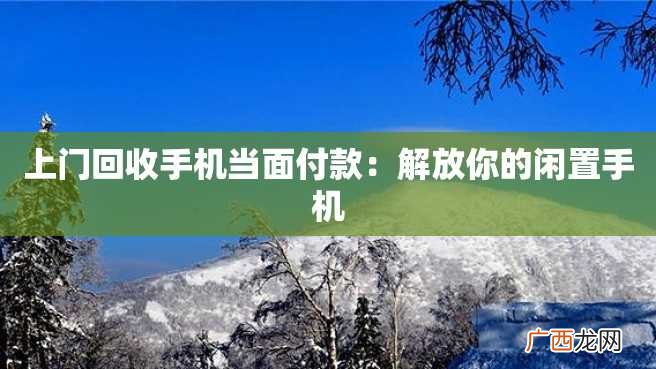 上门回收手机当面付款：解放你的闲置手机