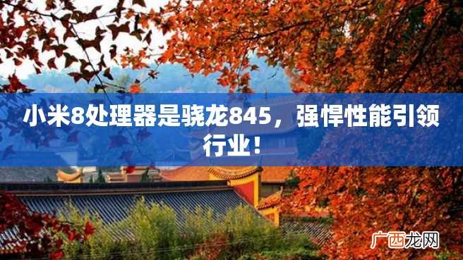 小米8处理器是骁龙845，强悍性能引领行业！