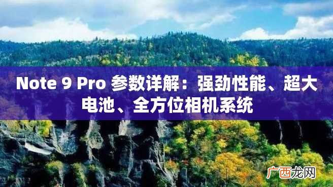 Note 9 Pro 参数详解：强劲性能、超大电池、全方位相机系统