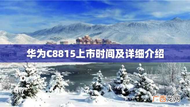 华为C8815上市时间及详细介绍