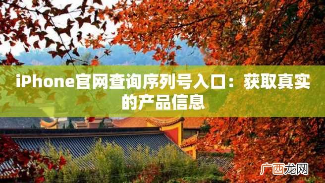 iPhone官网查询序列号入口：获取真实的产品信息