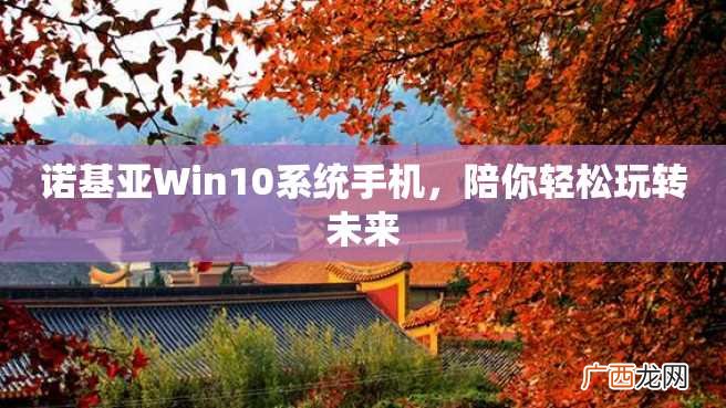 诺基亚Win10系统手机，陪你轻松玩转未来