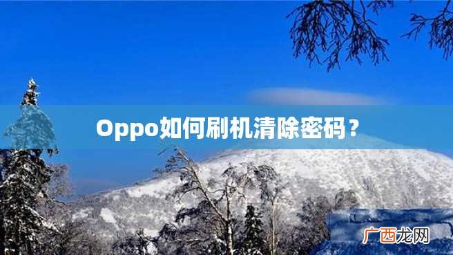Oppo如何刷机清除密码？