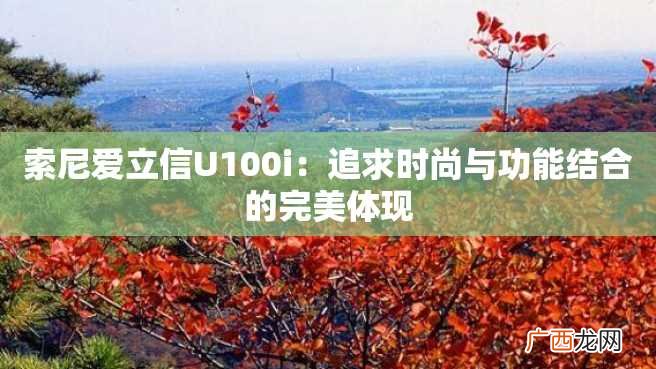 索尼爱立信U100i：追求时尚与功能结合的完美体现