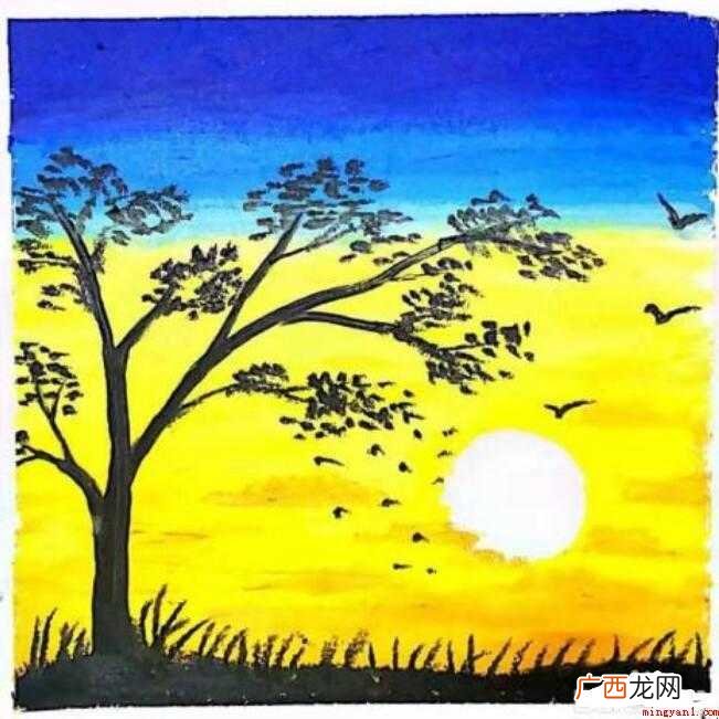 无聊的时候拿起油画棒在家也能看着夕阳西下,作出一幅无与伦比的