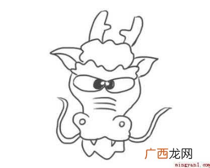 龙头简笔画怎么画 龙须部分完成了 龙头简笔画怎么画