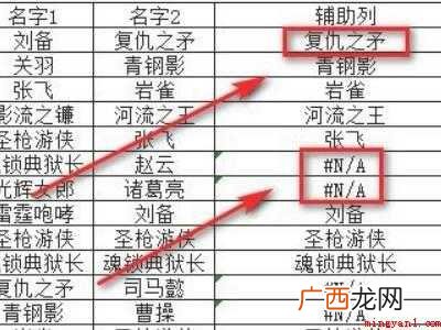 excel两列找重复名字