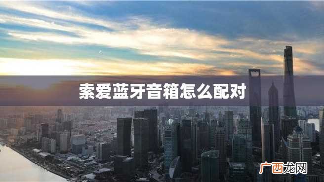 索爱蓝牙音箱怎么配对