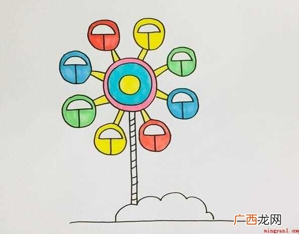 摩天轮简笔画怎么画 简单又实用 摩天轮简笔画怎么画
