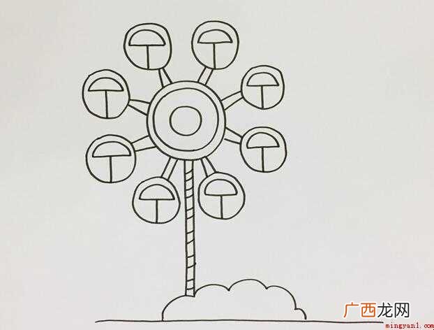 摩天轮简笔画怎么画 简单又实用 摩天轮简笔画怎么画