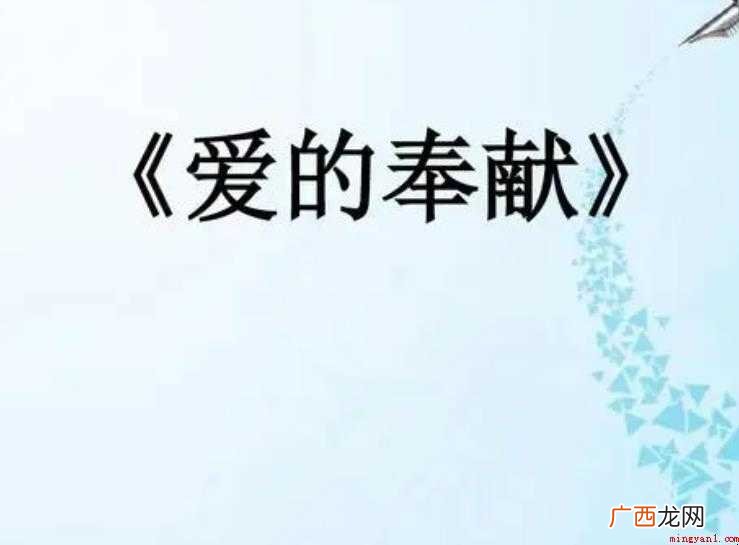 《爱的奉献》歌词是什么