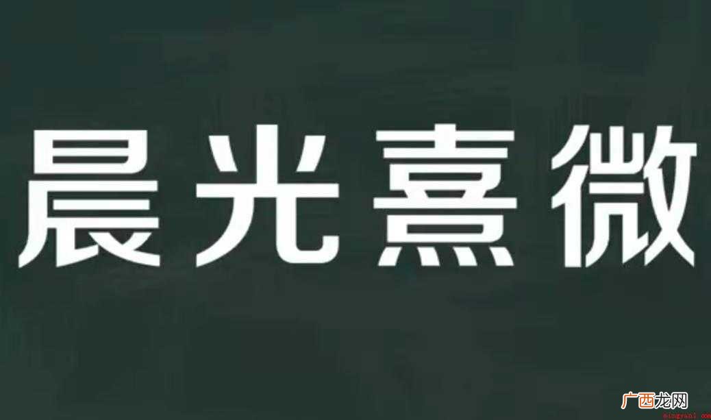 晨光熹微的意思是什么